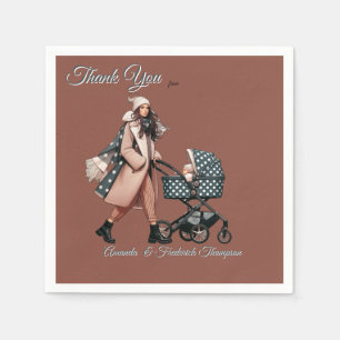 Winter Celebrations in the Snow, with Kittens Napkin