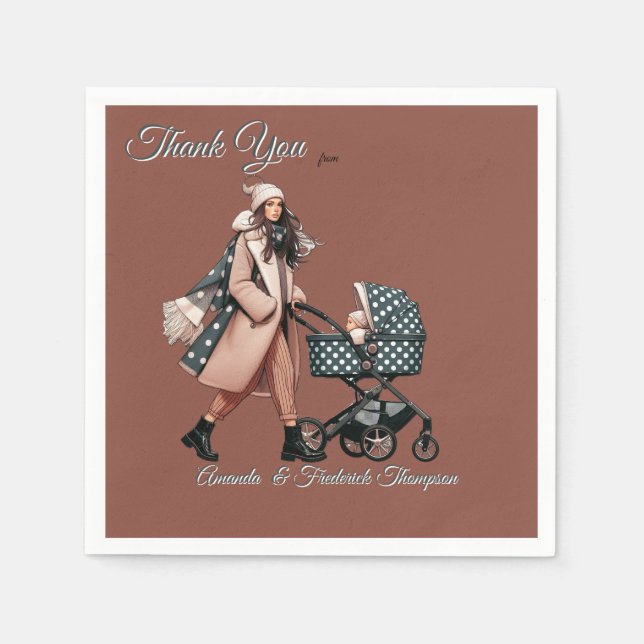 Winter Celebrations in the Snow, with Kittens Napkin (Front)