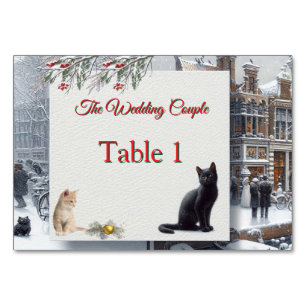 Winter Celebrations in the Snow, with Kittens Table Number