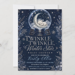 Winter Celestial Snowglobe Baby Shower Invitation
