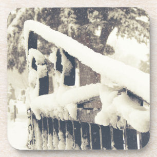 Winter Cemetary Gate Coaster