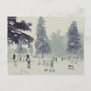 Winter Cemetery Postcard