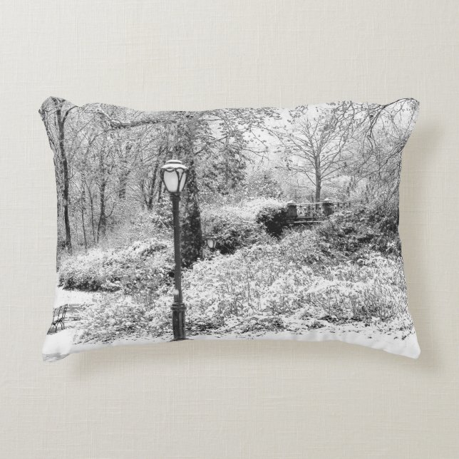 Winter Central Park Landscape Decorative Cushion (Front)