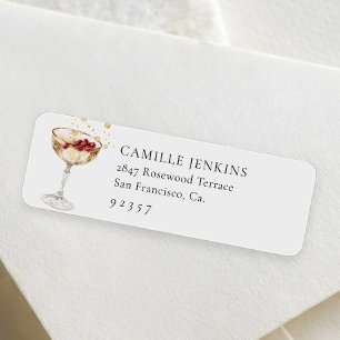 Winter Champagne Party Return Address Label