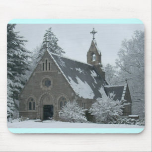 Winter Chapel Mouse Pad