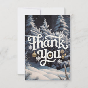 Winter Charming Pine Happy Holidays Thank You Card