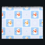 Winter chequered pattern snowman and snowflakes calendar<br><div class="desc">Winter chequered seamless pattern smowman and snowflakes</div>