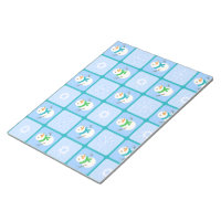 Winter chequered pattern snowman and snowflakes