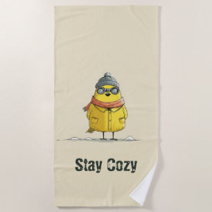 Winter Chick – Cute Cosy Animal Art Beach Towel