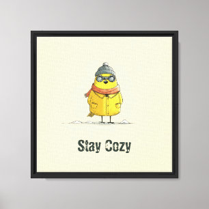 Winter Chick – Cute Cosy Animal Art Canvas Print