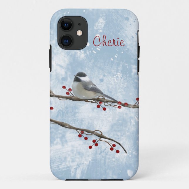 Winter Chickadee Case-Mate iPhone Case (Back)