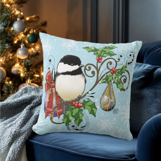 Winter Chickadee Christmas Cushion (Creator Uploaded)
