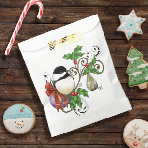Winter Chickadee Christmas Favour Bags