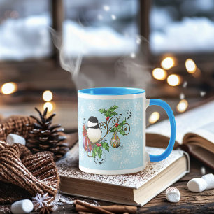 Winter Chickadee Christmas Mug