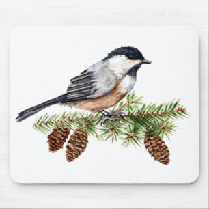 Winter Chickadee Mouse Pad