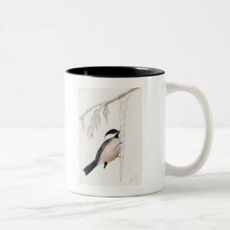 winter chickadee Two-Tone coffee mug