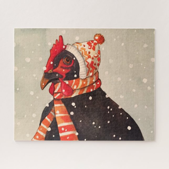 Winter Chicken 540 Piece Puzzle (Horizontal)
