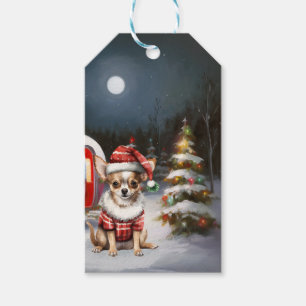 Winter Chihuahua Caravan Christmas Adventure Gift Tags
