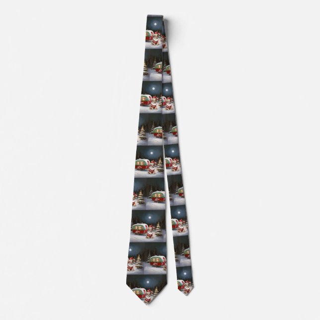 Winter Chihuahua Caravan Christmas Adventure  Tie (Front)