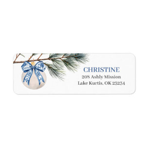 Winter Chinoiserie Bow Bridal Shower Address Label