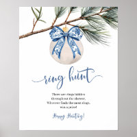 Winter Chinoiserie Bow Ring Hunt Game Sign