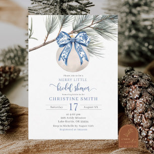 Winter Chinoiserie Merry Little Bridal Shower Invitation