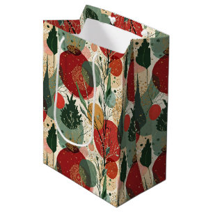 Winter / Christmas Abstract Tiled Art Medium Gift Bag