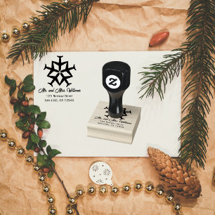 Winter Christmas Aeroplane Snowflake Cool Aviation Rubber Stamp