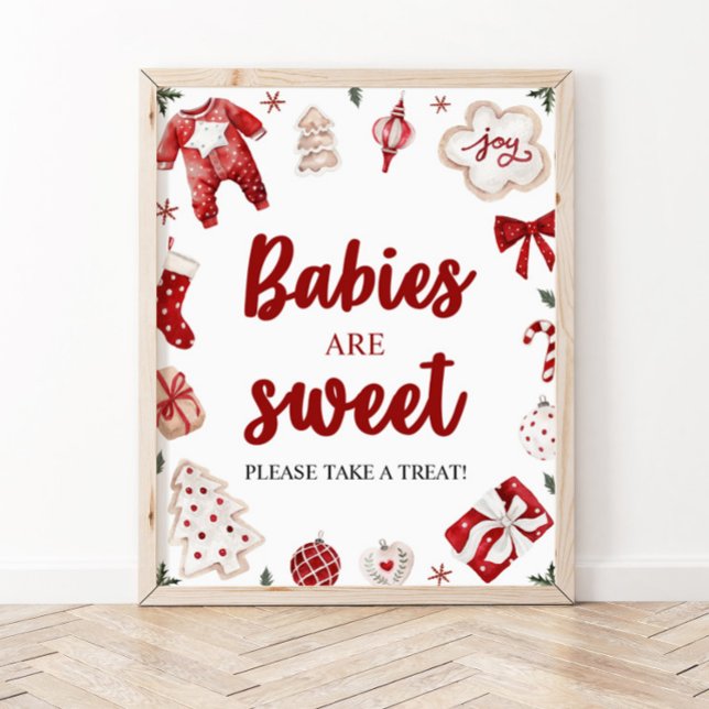 Winter Christmas Babies Are Sweet Baby Shower Sign (Creator Uploaded)
