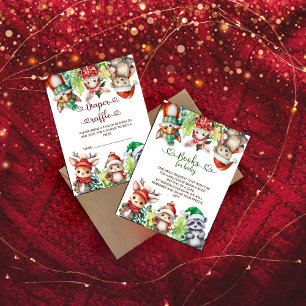 Winter Christmas Baby Shower Books For Baby Enclosure Card