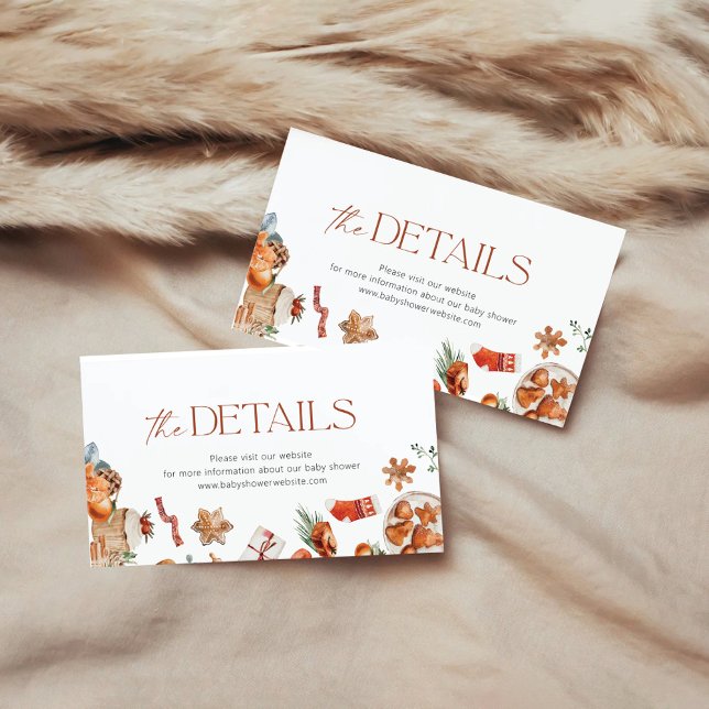 Winter Christmas Baby Shower Details Enclosure Card (Creator Uploaded)