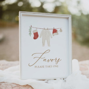 Winter Christmas Baby Shower Favours Sign