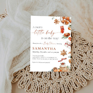 Winter Christmas Baby Shower Invitation