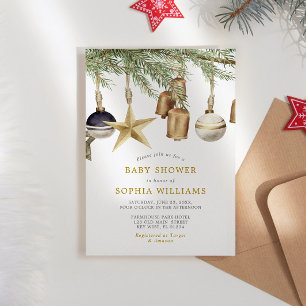 Winter Christmas Baby Shower Invitation