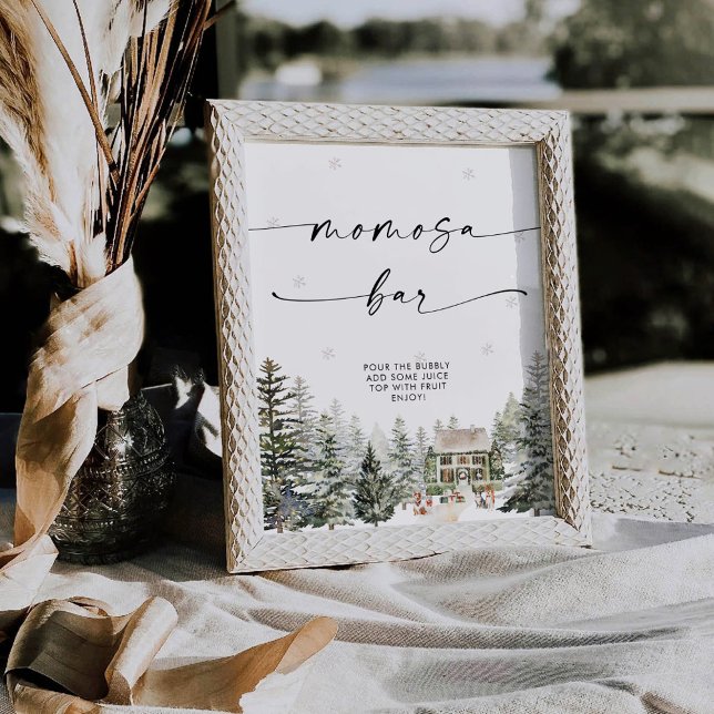 Winter Christmas Baby Shower Momosa Bar Sign (Creator Uploaded)
