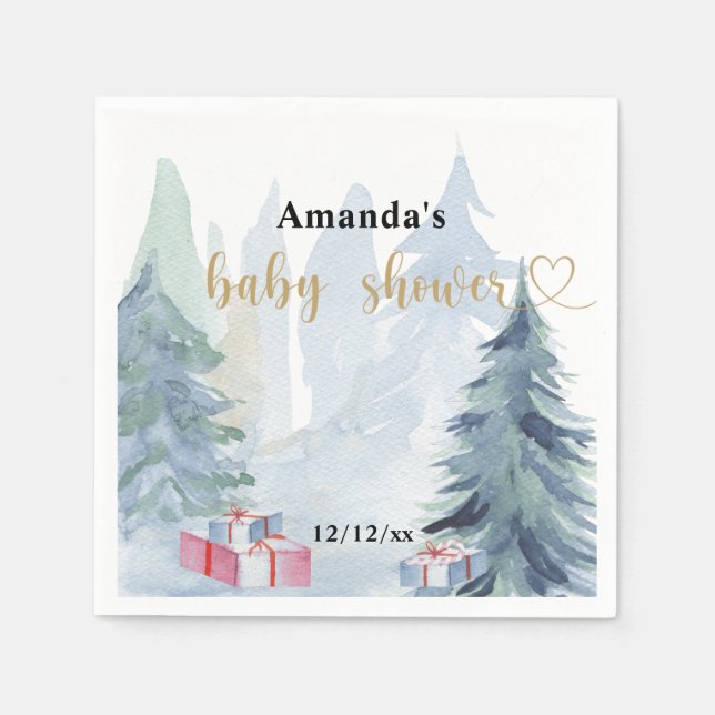 Winter christmas - Baby shower Napkin (Front)