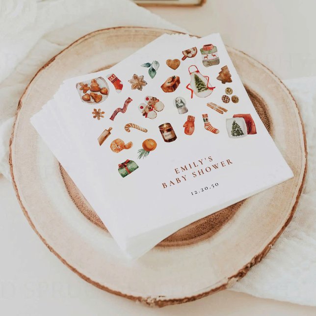 Winter Christmas Baby Shower Paper Napkins (Creator Uploaded)