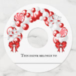 Winter Christmas Balloon Arch Party  Wine Glass Tag<br><div class="desc">This design may be personalised in the area provided by changing the photo and/or text. Or it can be customised by clicking Personalise this Template and then choosing the click to customise further option and delete or change the colour of the background, add text, change the text colour or style,...</div>
