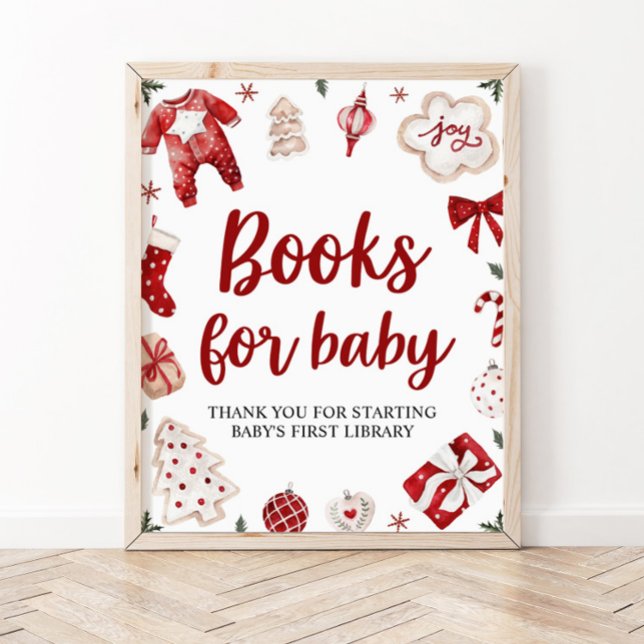 Winter Christmas Books for Baby Baby Shower Sign (Creator Uploaded)