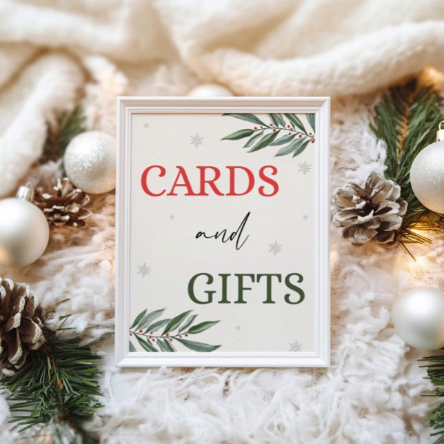 Winter Christmas Cards And Gifts Table Sign (Creator Uploaded)