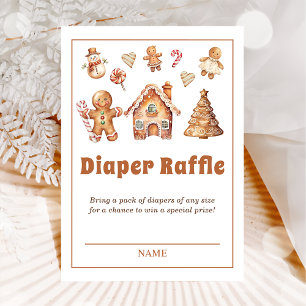 Winter Christmas Cookie Baby Shower Diaper Raffle Enclosure Card