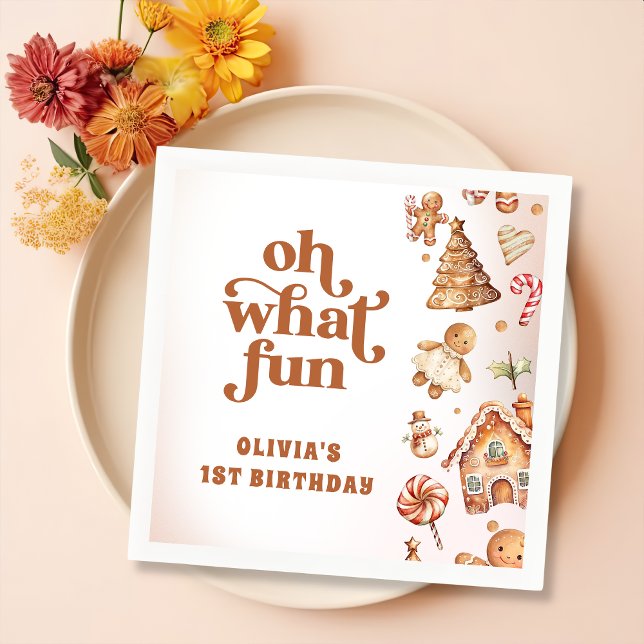 Winter Christmas Cookie Birthday Party Napkin (Creator Uploaded)