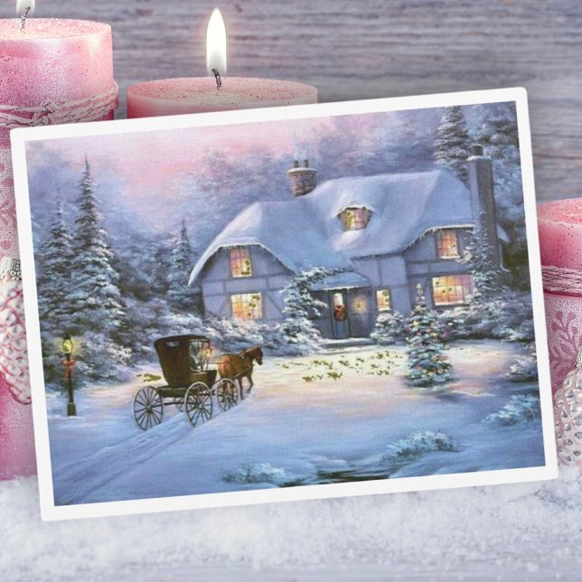 Winter Christmas Cottage Holiday Postcard (Creator Uploaded)