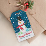 Winter Christmas Cute Snowman Gift Tags<br><div class="desc">Decorate your Christmas presents with this loveable snowman Christmas holiday gift tag. It features a snowman on a snowy night. Perfect for wrapping your holiday presents. Designed for you by Blackberry Boulevard.</div>