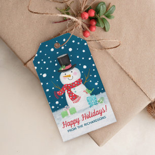 Winter Christmas Cute Snowman Gift Tags