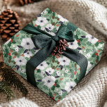 Winter Christmas Floral Pattern Wrapping Paper<br><div class="desc">Winter Christmas Floral Pattern Wrapping Paper Gift Wrap features a winter floral pattern in red,  green and white. Perfect for gift wrapping Christmas and holiday gifts. Created by Evco Studio www.zazzle.com/store/evcostudio</div>