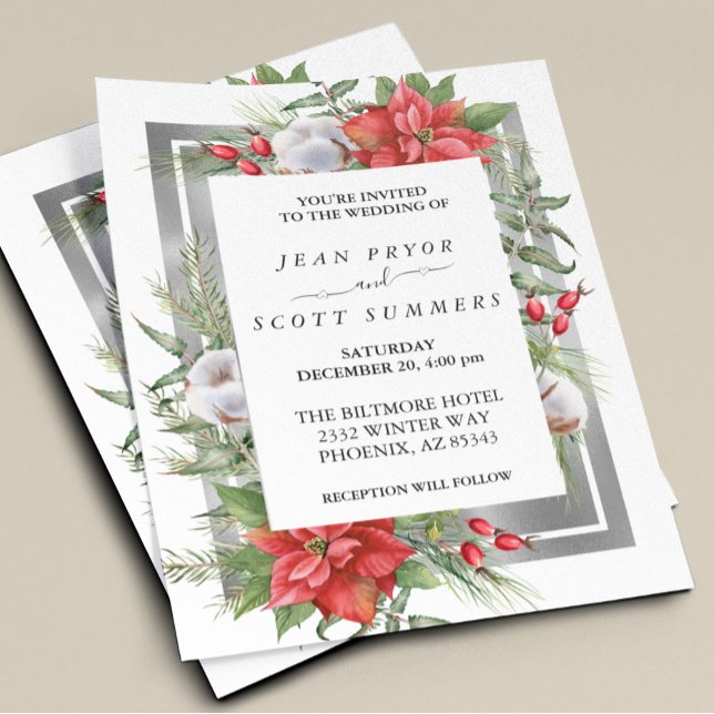 Winter Christmas Floral Poinsettia Gold Wedding (Creator Uploaded)