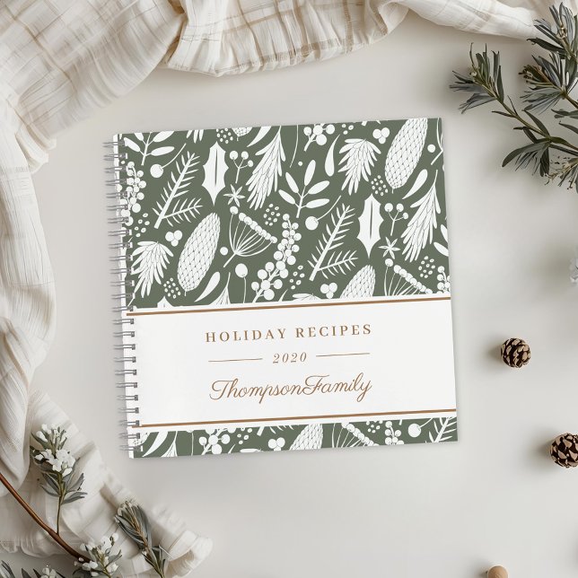 Winter Christmas Foliage Holiday Recipes Notebook (Creator Uploaded)