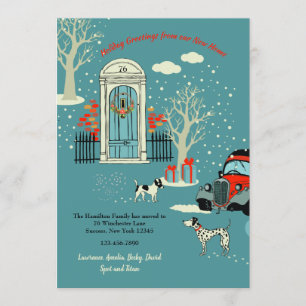 Winter Christmas Front Door Moving Announcement