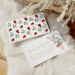 Winter Christmas Girl Baby Shower Books for Baby Enclosure Card<br><div class="desc">Encourage a festive tradition with our Winter Christmas Girl "Books for Baby" Card, adorned with holly and winter greenery. Perfect for adding a touch of seasonal charm to your baby shower, this card invites guests to share their favourite stories for the little one’s library. Matching items in our store Cava...</div>
